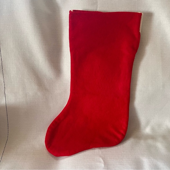 NWT Vintage Christmas Stocking with three pockets Felt Holiday Decor - Picture 5 of 11